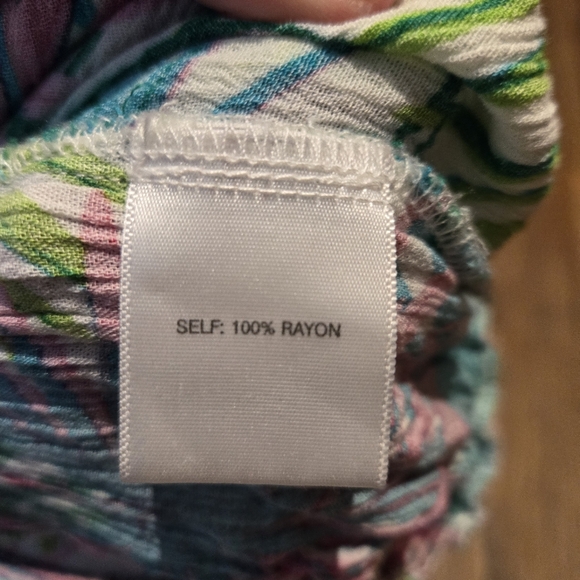 Rose & Olive Wide Leg Gauze Pants Tropical Beach Cover Up Pink White Casual L - Picture 3 of 10